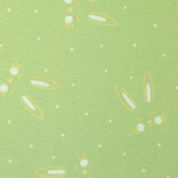 Preview: Baumwoll Druck Hasengesichter auf Grün von Happy Easter by Swafing 